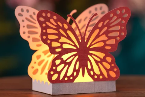 Monarch Glow Tea Light paper craft