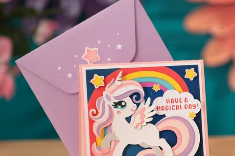 Unicorn Pop Up Card SVG